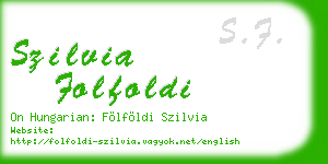 szilvia folfoldi business card